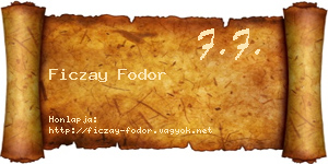 Ficzay Fodor névjegykártya