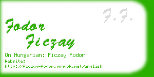 fodor ficzay business card